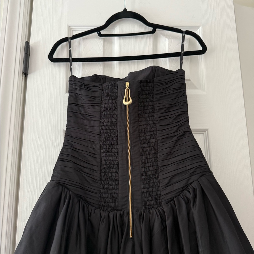 Aje Violette Strapless Bubble Hem Maxi Dress Black NEW with tag - Picture 6 of 12